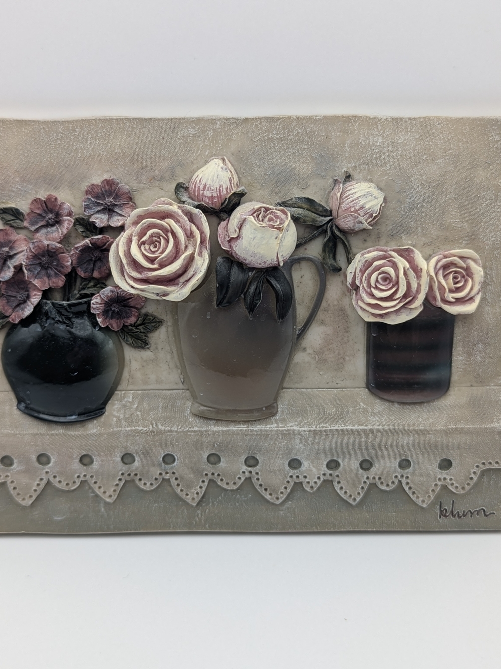 Cheri Blum 3-D Floral Wall Art Plaque